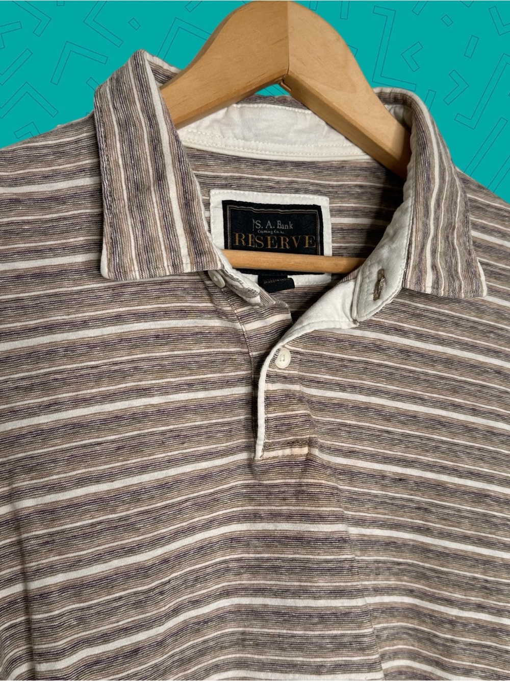 Jos A Bank Reserve Striped Polo Shirt